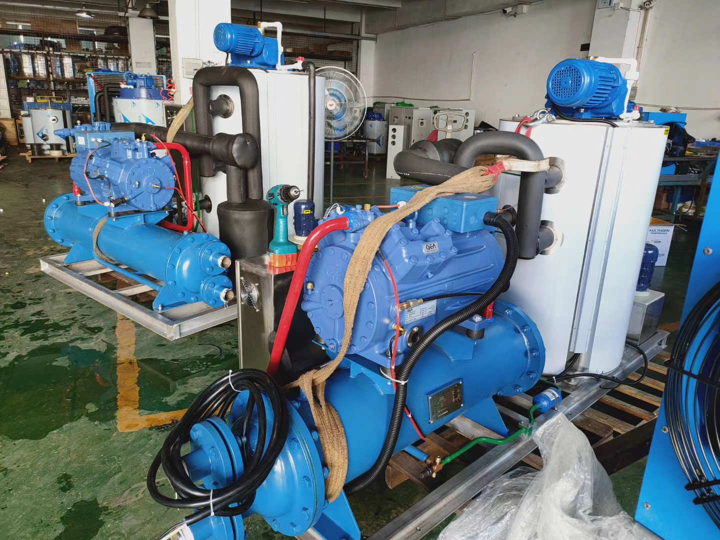3 sets of 5 tons sea water flake ice machine sent to China!